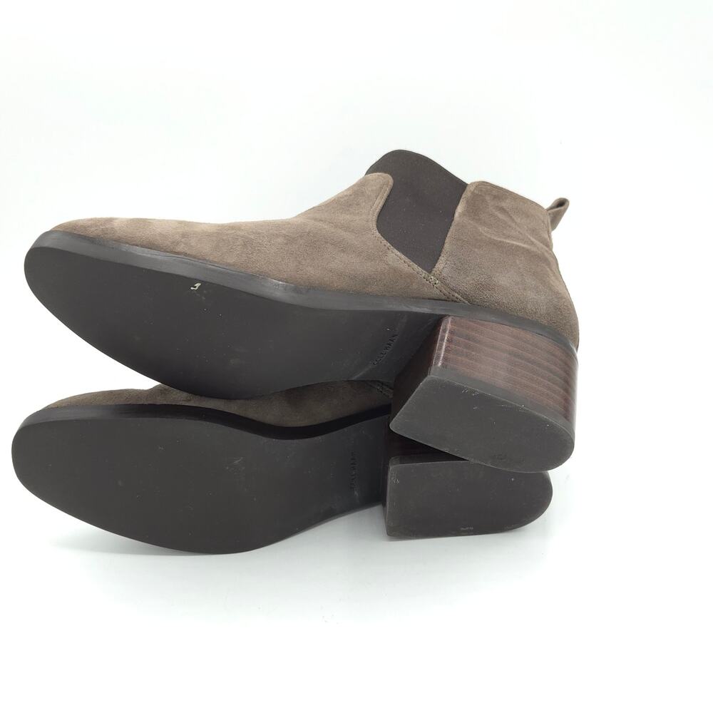 Cole Haan Womens Osteen Boot Chelsea Bootie Biege  Suede Block Heel size 8.5 - Picture 5 of 9